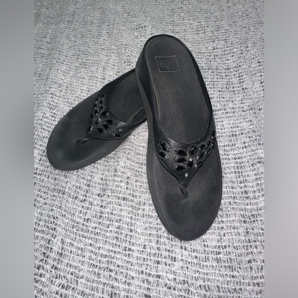 Fitflop‎ Sandals Black Embellished Size 8